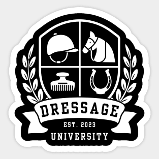 Dressage U Quad Crest white Sticker